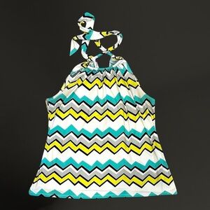 Cynthia Rowley Chevron Halter Top
